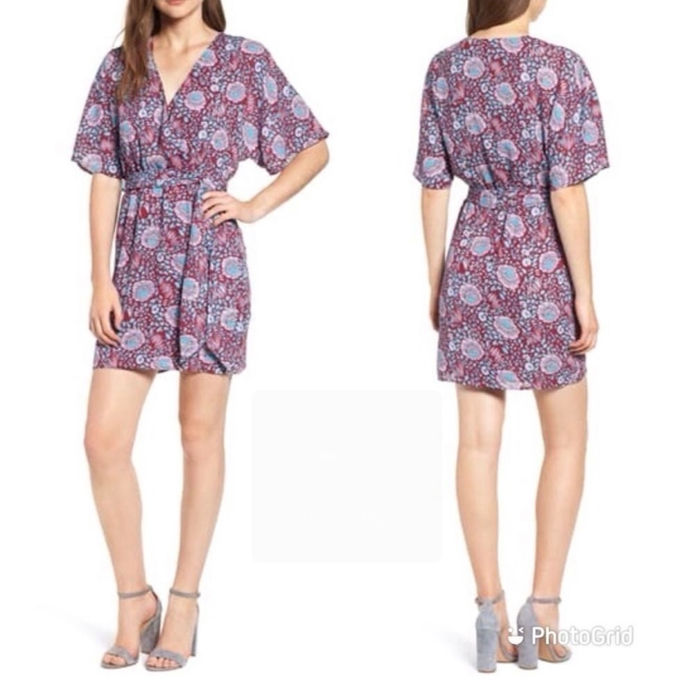 NWT REBECCA MINKOFF Mini Wrap Floral Print Dress reg. $198